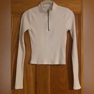 Hollister Long Sleeve Ribbed Top White Small